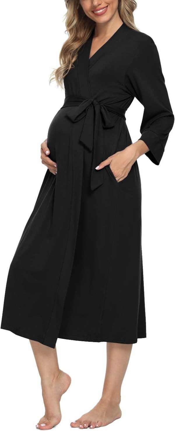 Women's Maternity Sleepwear,Labor/Delivery/Nursing/Hospital Nightgown Kimono Robes Long Pregnancy Loungewear